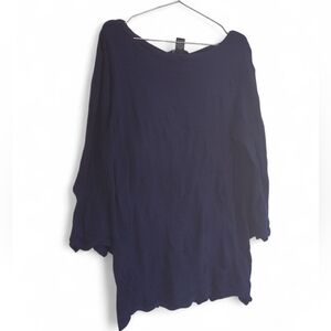 Navy Long Sleeve Women's Knitted Top